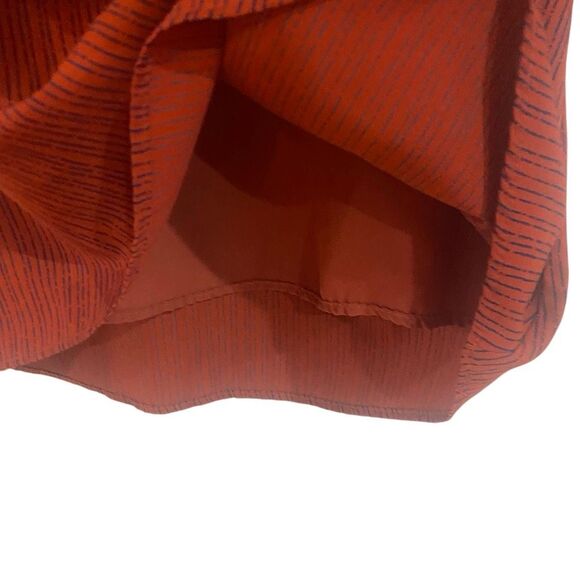 Vici small shirt flutter sleeve lined striped red crew neck - Picture 4 of 5